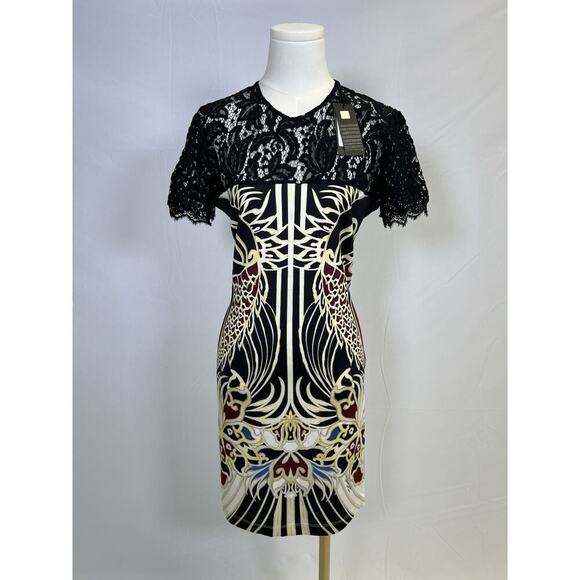 Just Cavalli NWT Dress Size Lace Art Deco Size 40 US 4 $495 - Picture 1 of 16